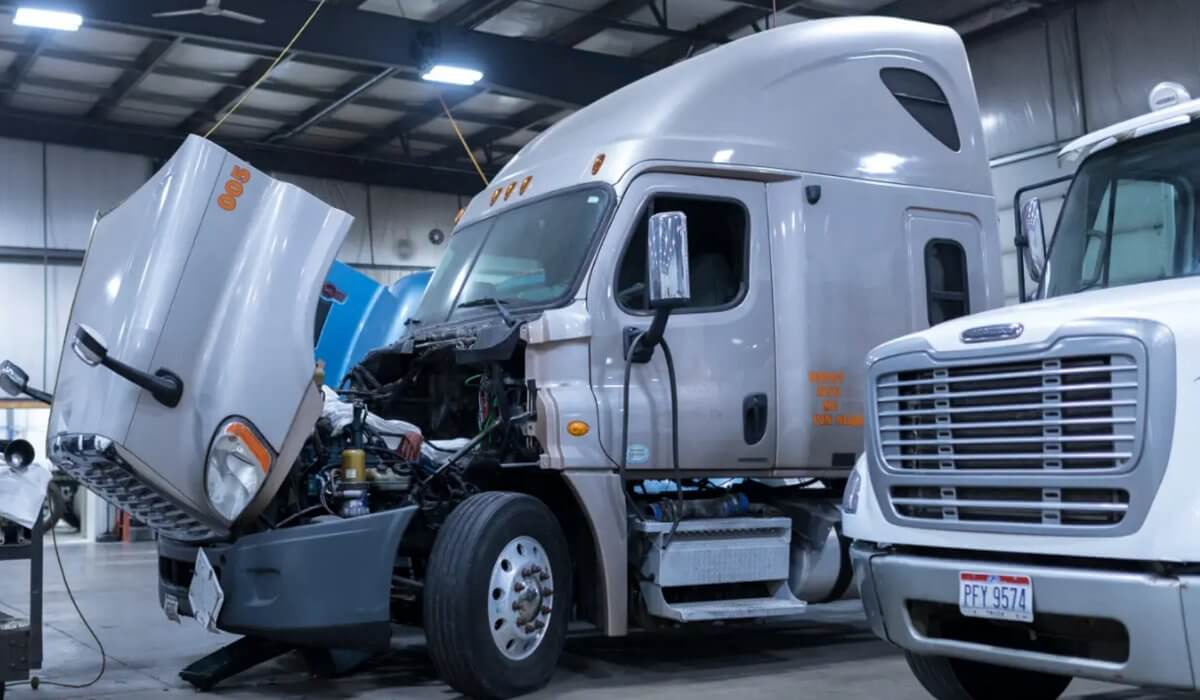service center to repair a heavy-duty vehicle